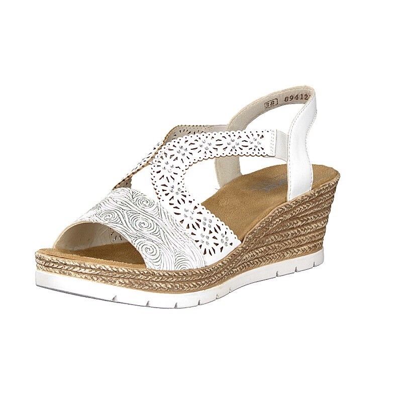 Sandalias Cunha Rieker 61916-80 Para Mulher - Branco